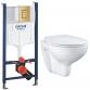 Grohe Bau Rimless toiletpakke inkl. s�de m/softclose, cisterne og messing betjening