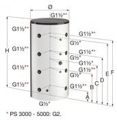 Flamco PS bufferbeholder 1000L/�790 mm til centralvarme uden isolering