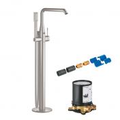Grohe Essence komplet fritst�ende badekararmatur - Supersteel