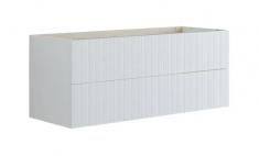 Dansani Luna dobbelt vaskeskab 120x40 m/skuffer - Hvid mat/riflet