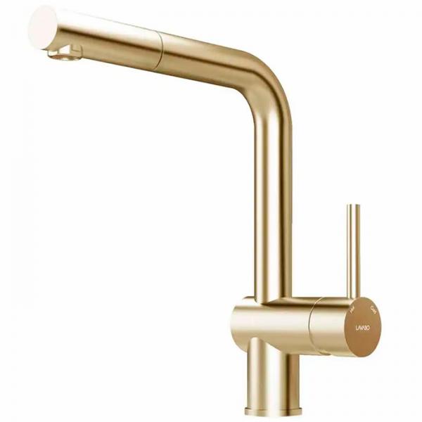 Lavabo Kubus 385 RS køkkenarmatur m/udtræk - Børstet messing Lavabo Kubus 385 RS køkkenarmatur m/udtræk - Børstet messing