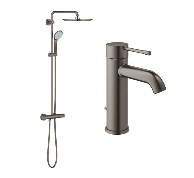 Grohe Essence & Euphoria komplet pakke til bad - B&oslash;rstet Hard Graphite