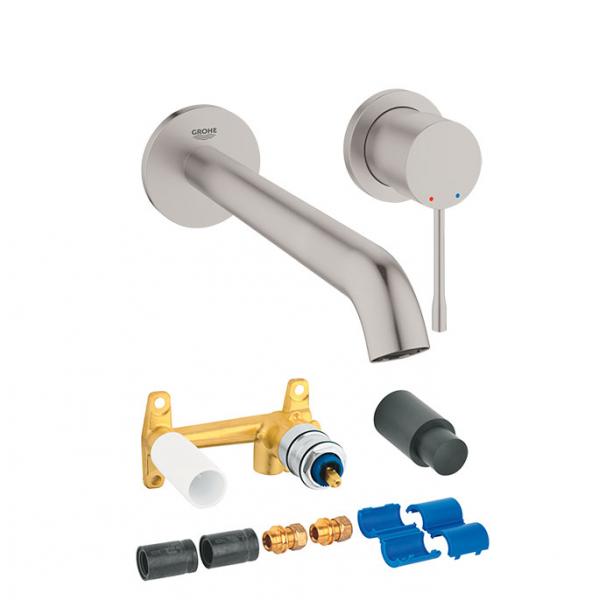 Grohe Essence New L komplet armatur til indbygning i v&aelig;g - Supersteel