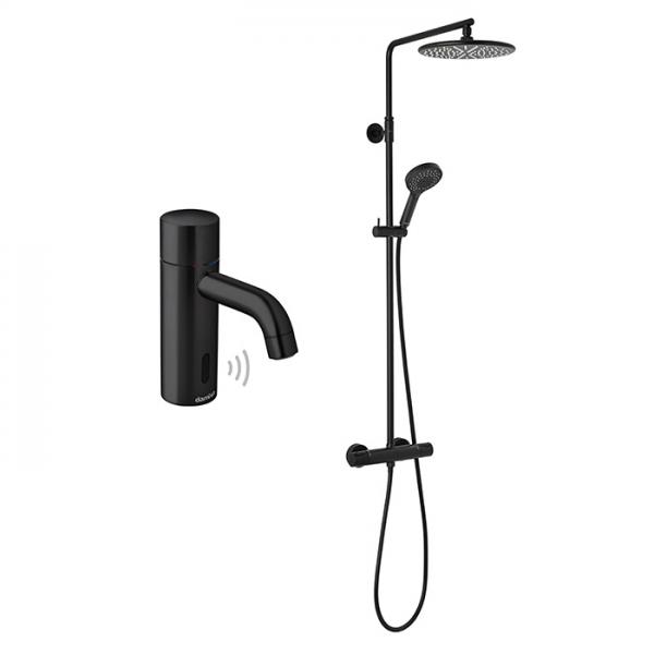 Damixa Silhouet Touchless komplet pakke til bad m/hovedbruser - Mat sort Damixa Silhouet Touchless komplet pakke til bad m/hovedbruser - Mat sort