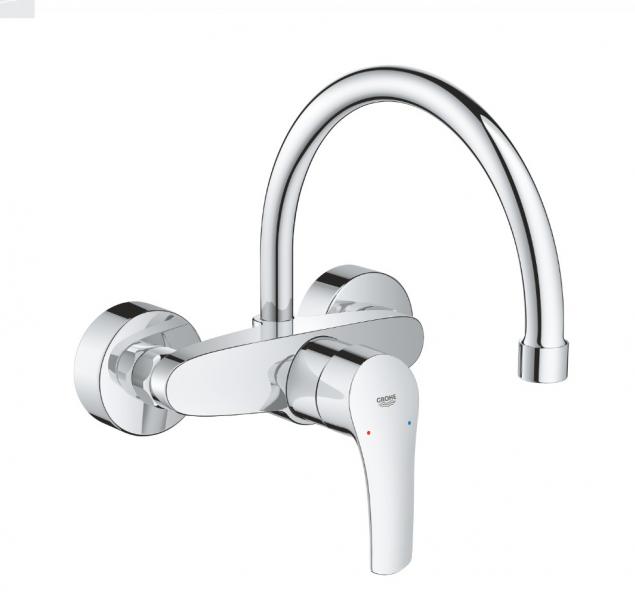 Grohe Eurosmart køkkenarmatur til væg m/svingtud