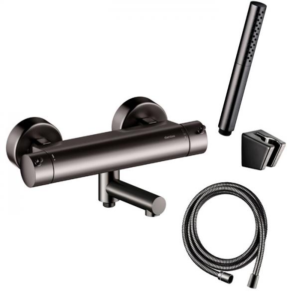 Damixa Iris komplet badekararmatur - Børstet grafitgrå Damixa Iris komplet badekararmatur - Børstet grafitgrå