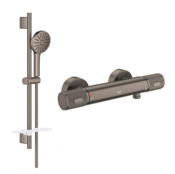Grohe Precision komplet brusesystem m/Joy+ h&aring;ndbruser - B&oslash;rstet Hard Graphite