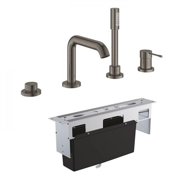 Grohe Essence komplet badekararmatur t/karkant - B&oslash;rstet Hard Graphite