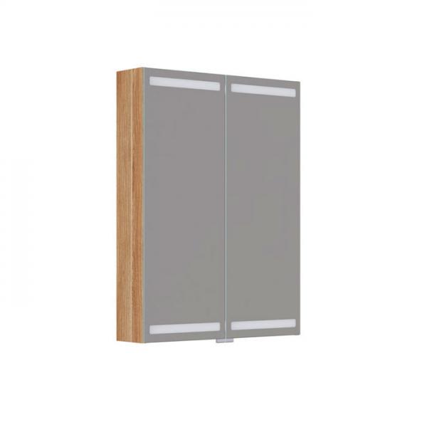 Dansani Level spejlskab 60 m/lys, lysstyring og træbakker - Varm eg Dansani Level spejlskab 60 m/lys, lysstyring og træbakker - Varm eg