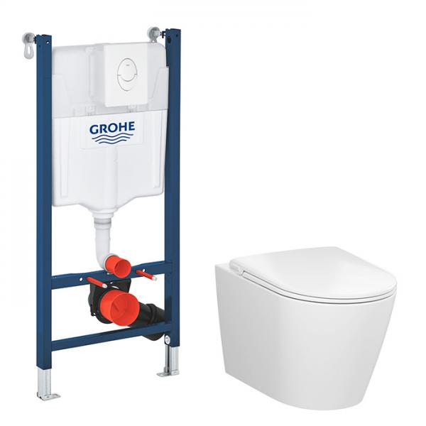 Pressalit Trend v&aelig;gh&aelig;ngt toilet m/Style D2 s&aelig;de, cisterne og betjening i hvid