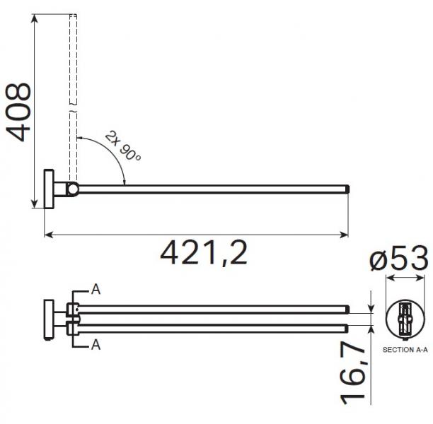 Kosmos håndklædeholder t/væg - Børstet gunmetal Kosmos håndklædeholder t/væg - Børstet gunmetal