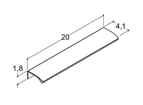 Dansani Ruler møbelgreb - 20 cm - Inox