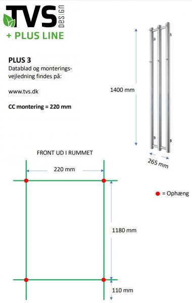 TVS Plus 3 håndklædetørrer - 26,5x140 cm - Børstet messing/Guld TVS Plus 3 håndklædetørrer - 26,5x140 cm - Børstet messing/Guld