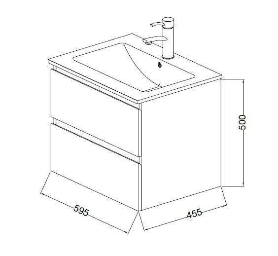 Nortiq Brazil 60 One-box m&oslash;bels&aelig;t m/skuffer - Flatpack - Mat hvid