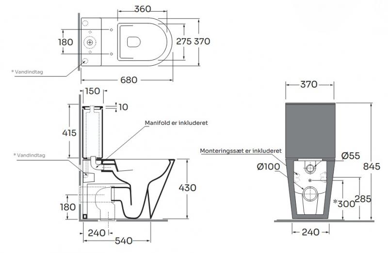 Lavabo Forma rimless gulvstående toilet BTW inkl. sæde - Nature green Lavabo Forma rimless gulvstående toilet BTW inkl. sæde - Nature green