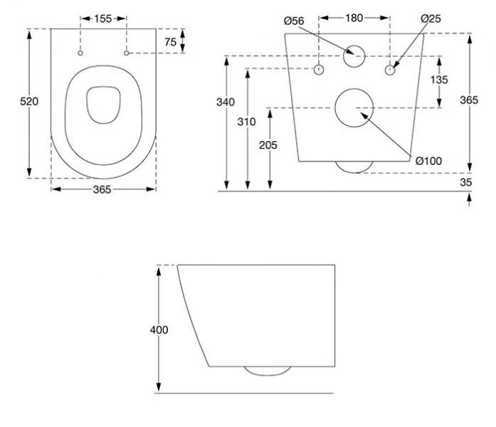 Pressalit Trend rimless v&aelig;gh&aelig;ngt toilet inkl. Sway D2 s&aelig;de