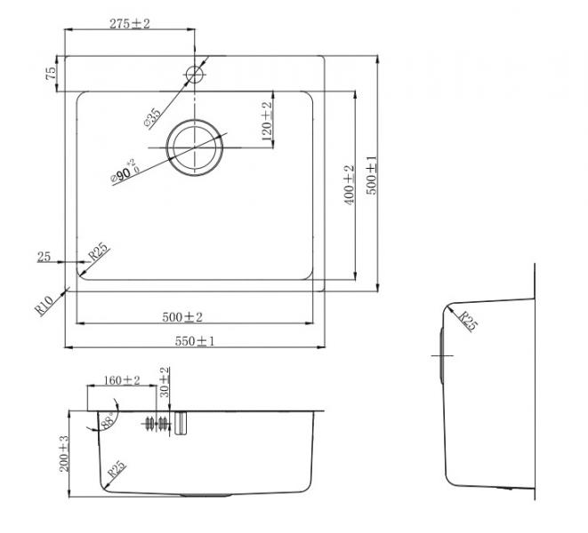 Lavabo LA 550 k&oslash;kkenvask - Gunmetal PVD