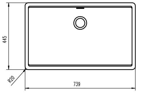 Intra Greenwich N-100XL k&oslash;kkenvask i Cristadur - Puro (sort)