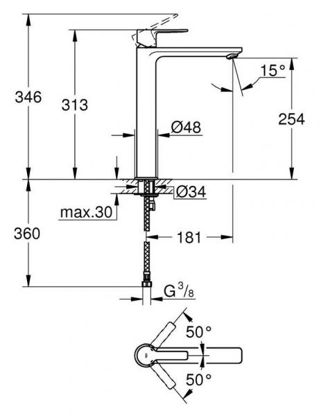 Grohe Lineare New armatur til bowlevask - Mat sort