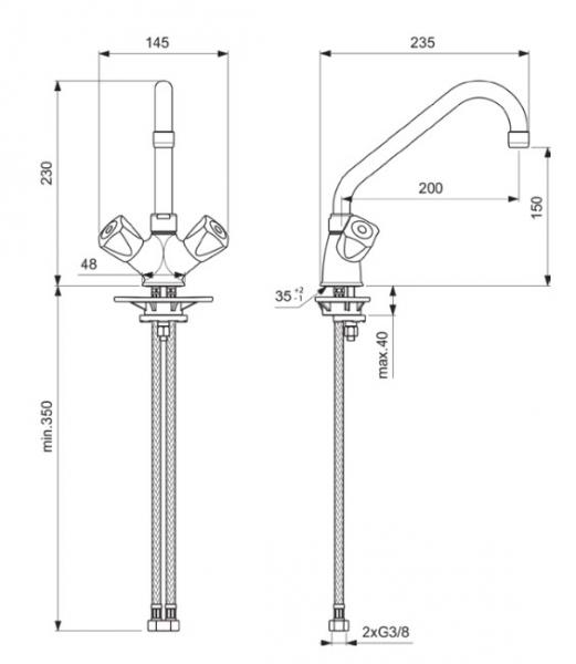 B&oslash;rma Standard k&oslash;kkenarmatur B7540AA - Krom