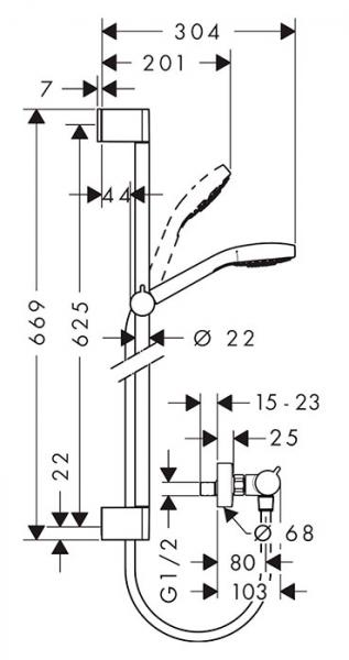 hansgrohe Croma Select E Vario bruses&aelig;t m/Comfort termostat