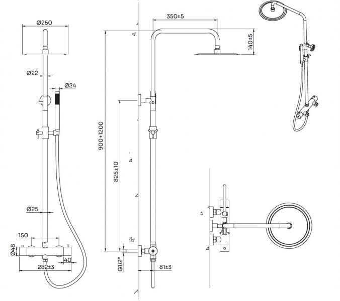 Lavabo Argo & Mira RS komplet pakke til badeværelset - Kobber PVD Lavabo Argo & Mira RS komplet pakke til badeværelset - Kobber PVD
