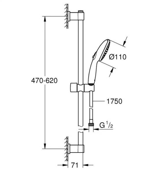 Grohe Vitalio Start 110 brusesæt 2 sprays - Mat sort Grohe Vitalio Start 110 brusesæt 2 sprays - Mat sort