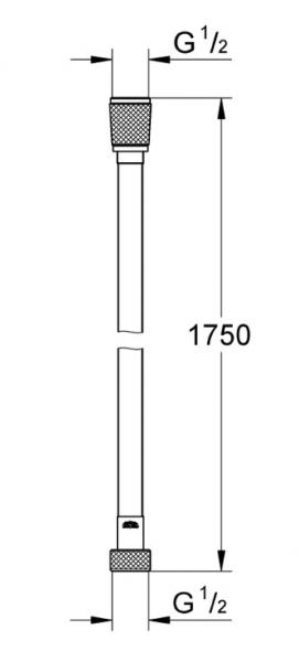 Grohe Silverflex bruseslange 1750 mm - Mat sort