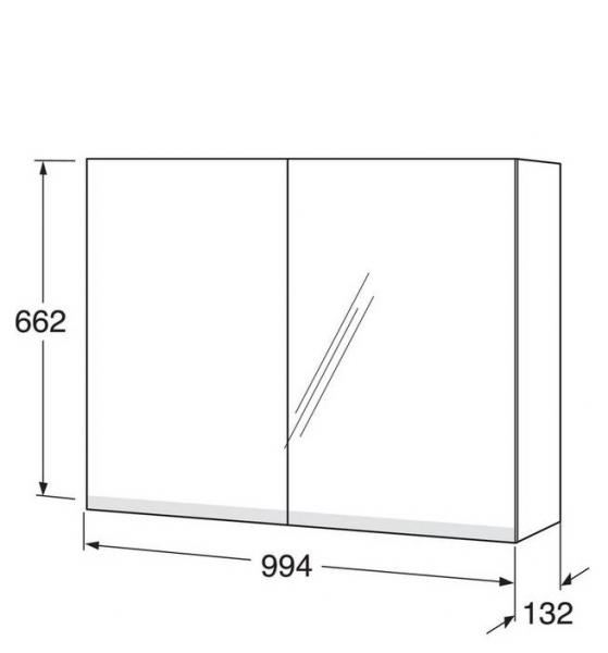 Gustavsberg spejlskab Artic 100 - Askegrå Gustavsberg spejlskab Artic 100 - Askegrå