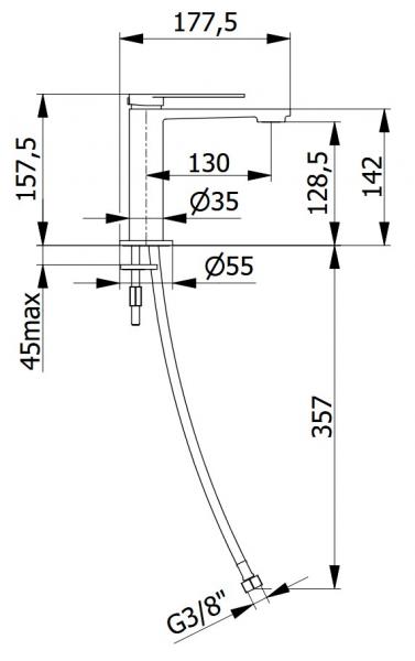 Cass&oslash;e Edge h&aring;ndvaskarmatur m/pop-up bundventil - Mat bronze