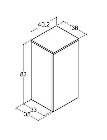 Dansani Luna Urban underskab 40 - Højrehængslet - Sort eg Dansani Luna Urban underskab 40 - Højrehængslet - Sort eg