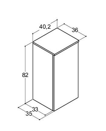 Dansani Luna Urban underskab 40 - Venstrehængslet - Grå mat Dansani Luna Urban underskab 40 - Venstrehængslet - Grå mat