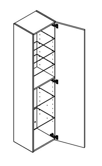 Dansani Luna Urban højskab 40 - Højrehængslet - Natur eg Dansani Luna Urban højskab 40 - Højrehængslet - Natur eg