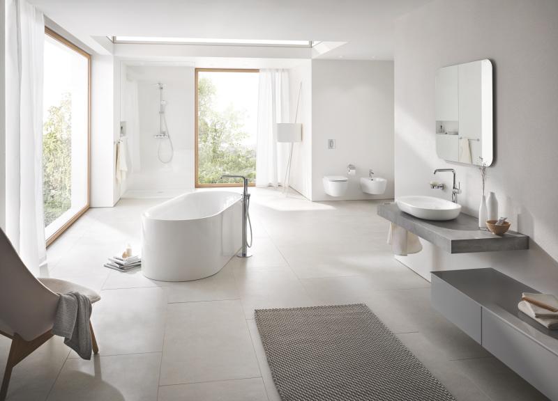Grohe Essence h&aring;ndvaskarmatur m/EcoJoy og svingtud - B&oslash;rstet hard graphite