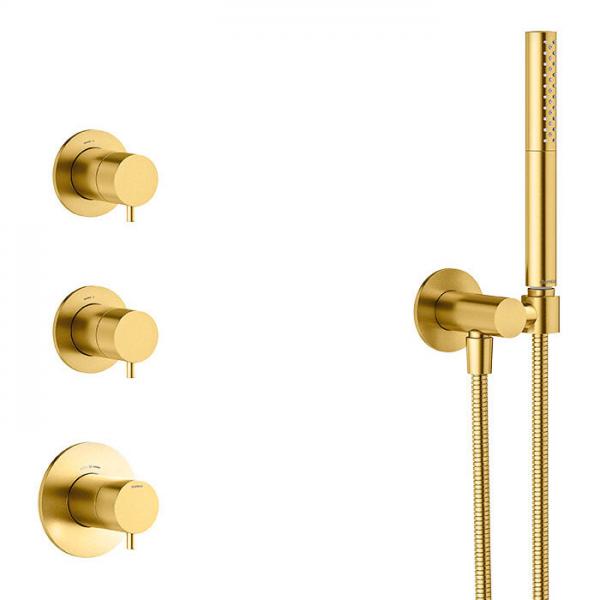 Damixa Iris XS 2 brusesystem til indbygning - Loft - Børstet messing Damixa Iris XS 2 brusesystem til indbygning - Loft - Børstet messing