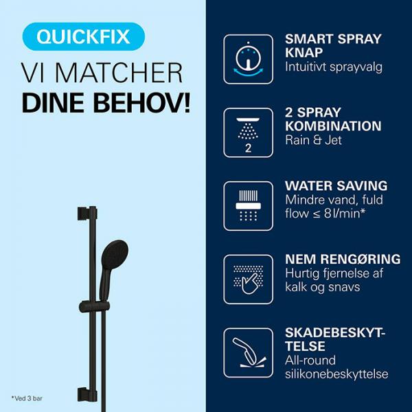 Grohe Vitalio Start 110 brusesæt 2 sprays - Mat sort Grohe Vitalio Start 110 brusesæt 2 sprays - Mat sort