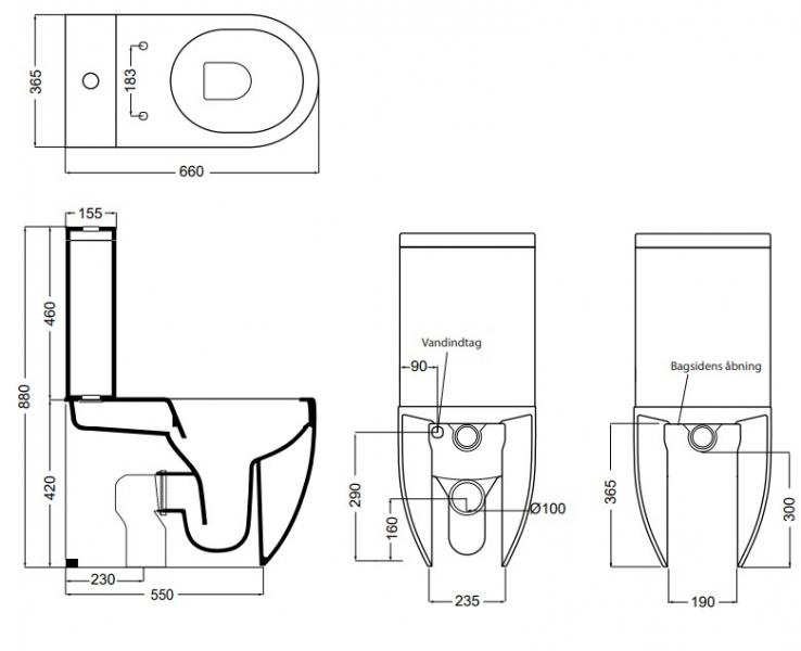 Lavabo Glomp rimless gulvstående toilet m/soft close sæde - Hvid Lavabo Glomp rimless gulvstående toilet m/soft close sæde - Hvid