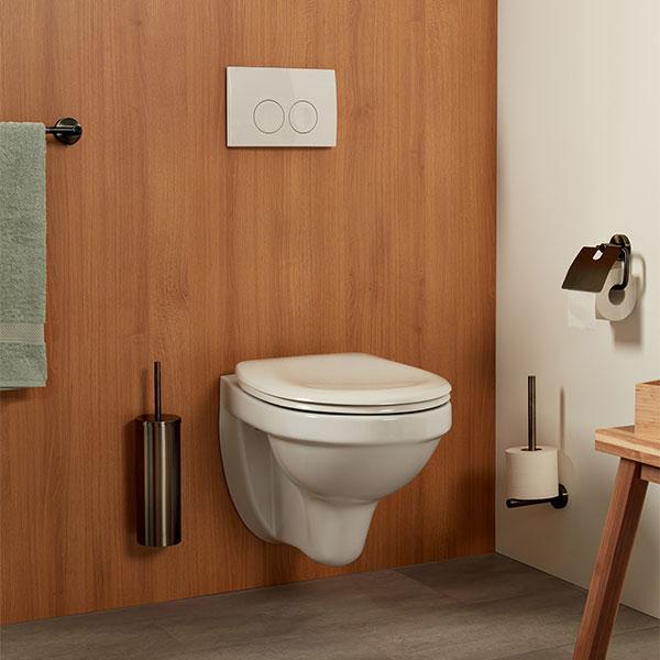 Kosmos toiletbørste t/væg - Børstet gunmetal Kosmos toiletbørste t/væg - Børstet gunmetal