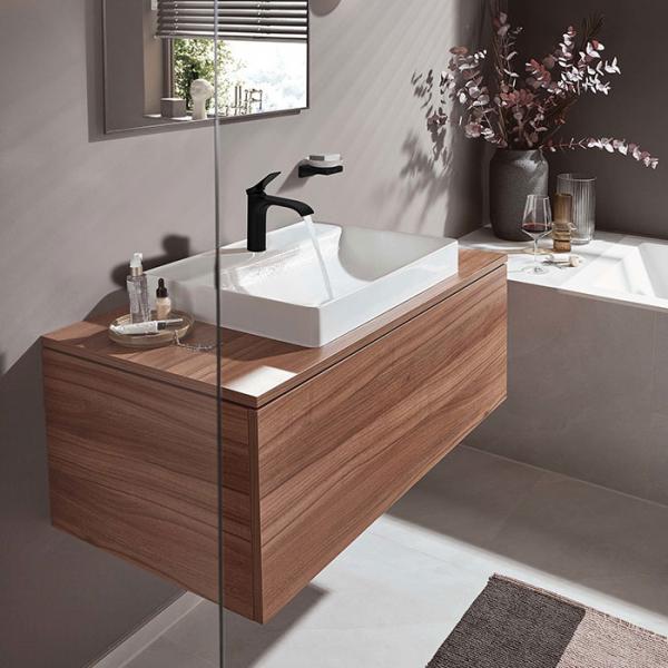 hansgrohe Vivenis 110 h&aring;ndvaskarmatur u/bundventil - Mat sort