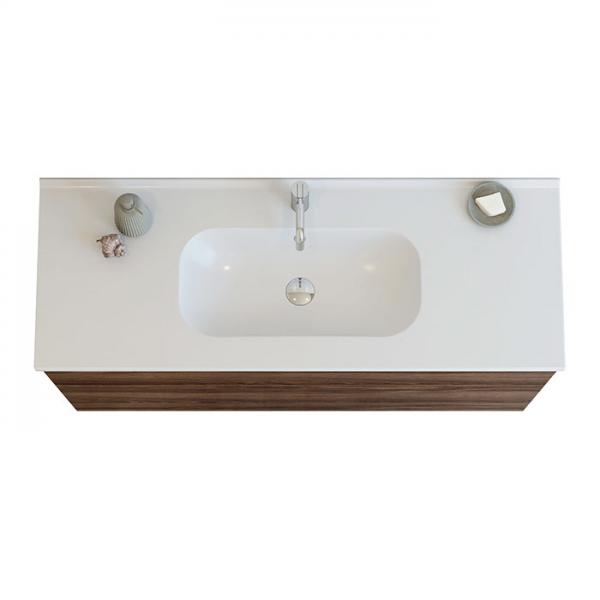 Dansani Luna 121 m&oslash;bels&aelig;t m/Kantate vask, h&oslash;j skuffe og indretning - Brun eg