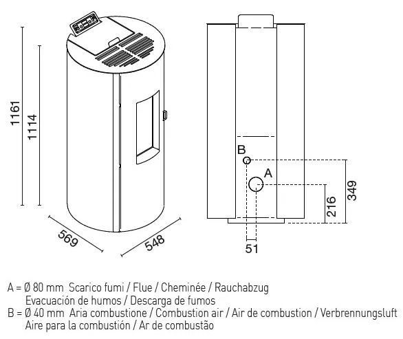 Langå Manola Træpilleovn - Sort Langå Manola Træpilleovn - Sort